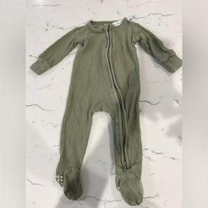 Posh Peanut Footie Zippered One Piece (9-12 mos), green thermal